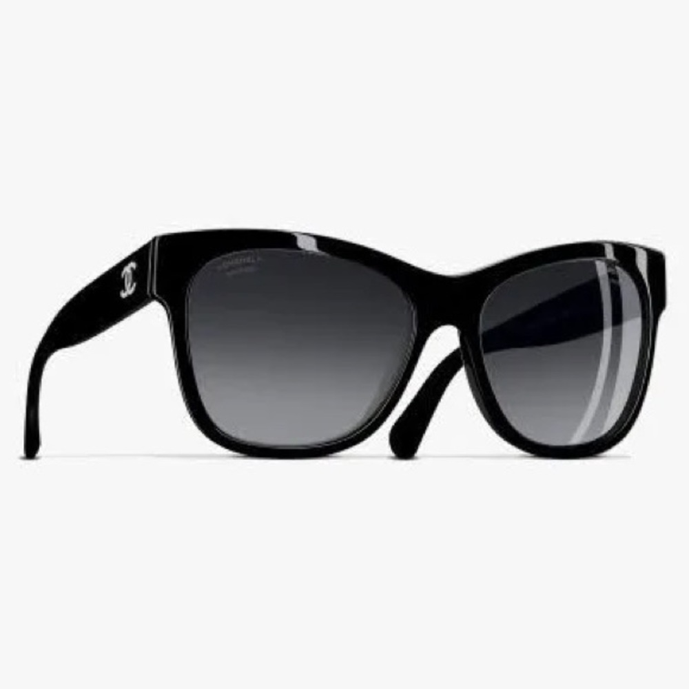 Chanel 5380 c.501/S8 black polarized oversized square CC logo sunglasses